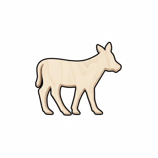 Wood Calf – Baltic Birch Plywood Animal Shape Up to 46" for DIY Crafts Blank Door Hanger Wooden Cutout Cut Outs - Unfinished - NameSigns.com