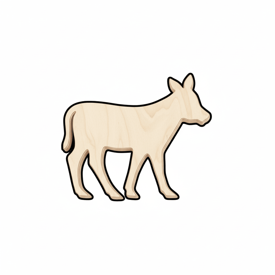 Wood Calf – Baltic Birch Plywood Animal Shape Up to 46" for DIY Crafts Blank Door Hanger Wooden Cutout Cut Outs - Unfinished - NameSigns.com