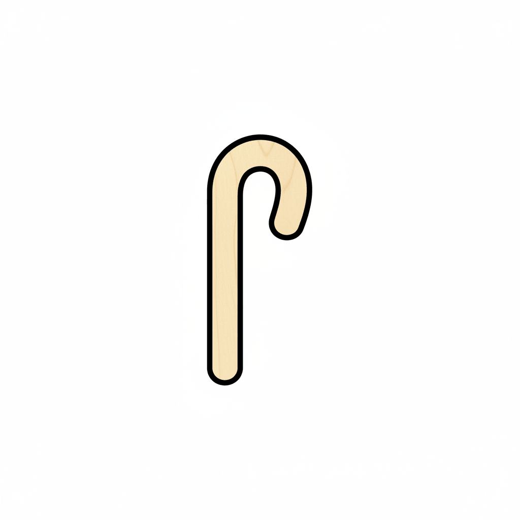 Wood Candy Cane – Baltic Birch Plywood Holiday Craft Supplies Shape Blank Door Hanger Wooden Cutout Cut Outs - Unfinished - NameSigns.com