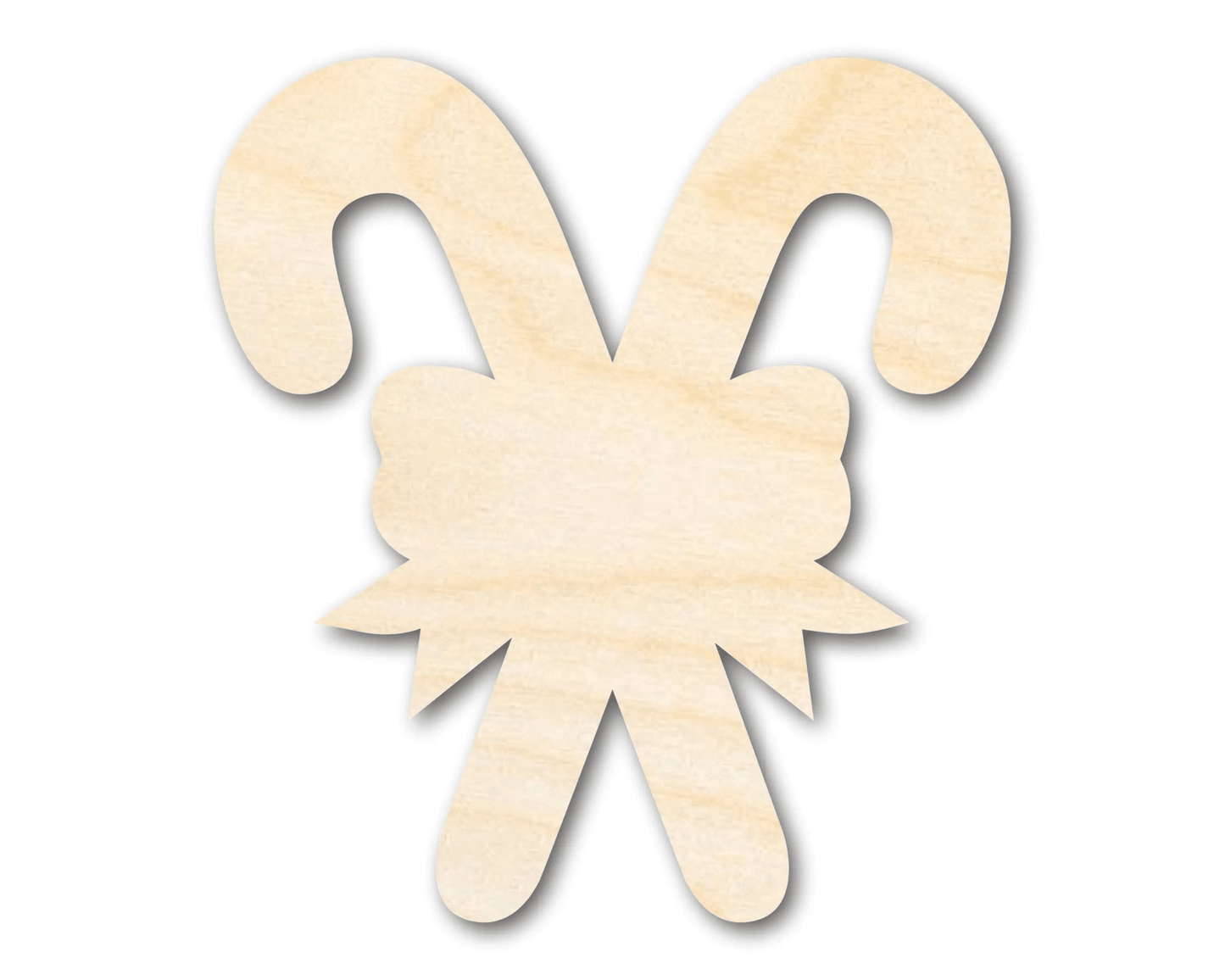 Wood Candy Cane – Paintable Wood Craft Cutout | DIY Holiday Ornament Blank Door Hanger Wooden Cutout Cut Outs - Unfinished - NameSigns.com