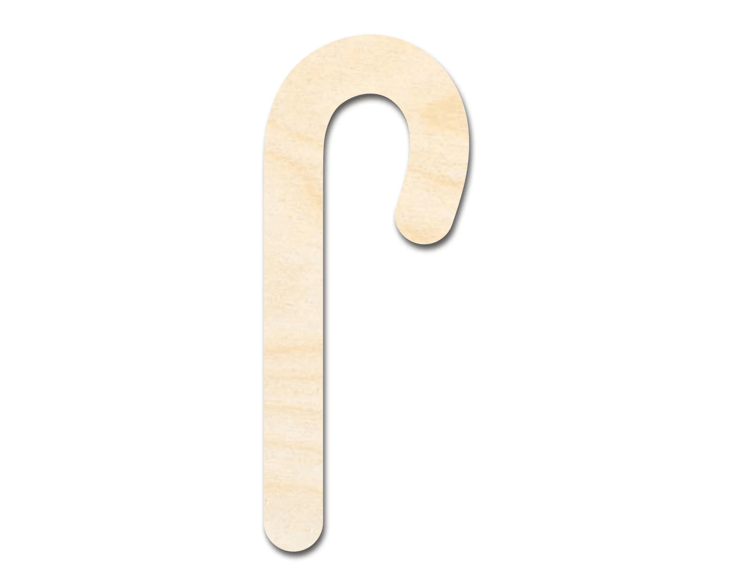 Wood Candy Cane – Rustic Craft Shape Cutouts for DIY Holiday Decor Blank Door Hanger Wooden Cutout Cut Outs - Unfinished - NameSigns.com