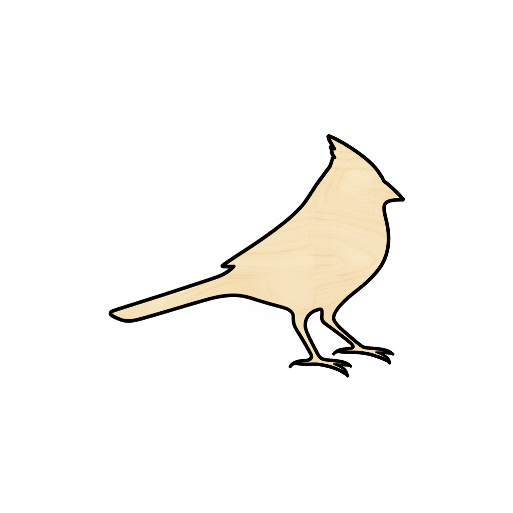 Wood Cardinal – Natural Wood Shapes | DIY Craft Project Supplies Blank Door Hanger Wooden Cutout Cut Outs - Unfinished - NameSigns.com