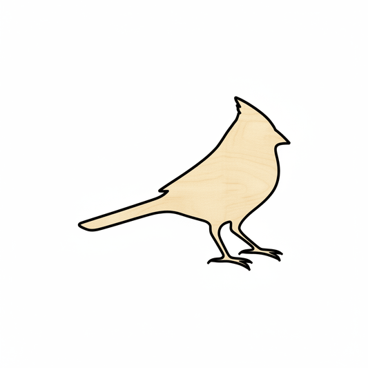 Wood Cardinal – Natural Wood Shapes | DIY Craft Project Supplies Blank Door Hanger Wooden Cutout Cut Outs - Unfinished - NameSigns.com