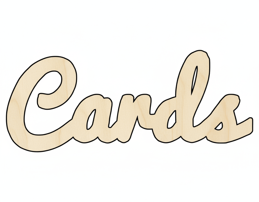 Wood Cards | Paintable Wood Cards - Baltic Birch DIY Craft Cutouts Up to 46" Blank Door Hanger Wooden Cutout Cut Outs - Unfinished - NameSigns.com