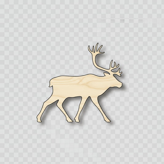Wood Caribou | Baltic Birch Plywood Wildlife Wood Cutouts 46" Blank Door Hanger Wooden Cutout Cut Outs - Unfinished - NameSigns.com