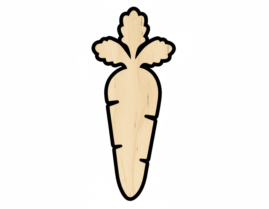 Wood Carrot - Paintable Wooden Craft Shapes | Baltic Birch Plywood Cutout Blank Door Hanger Wooden Cutout Cut Outs - Unfinished - NameSigns.com