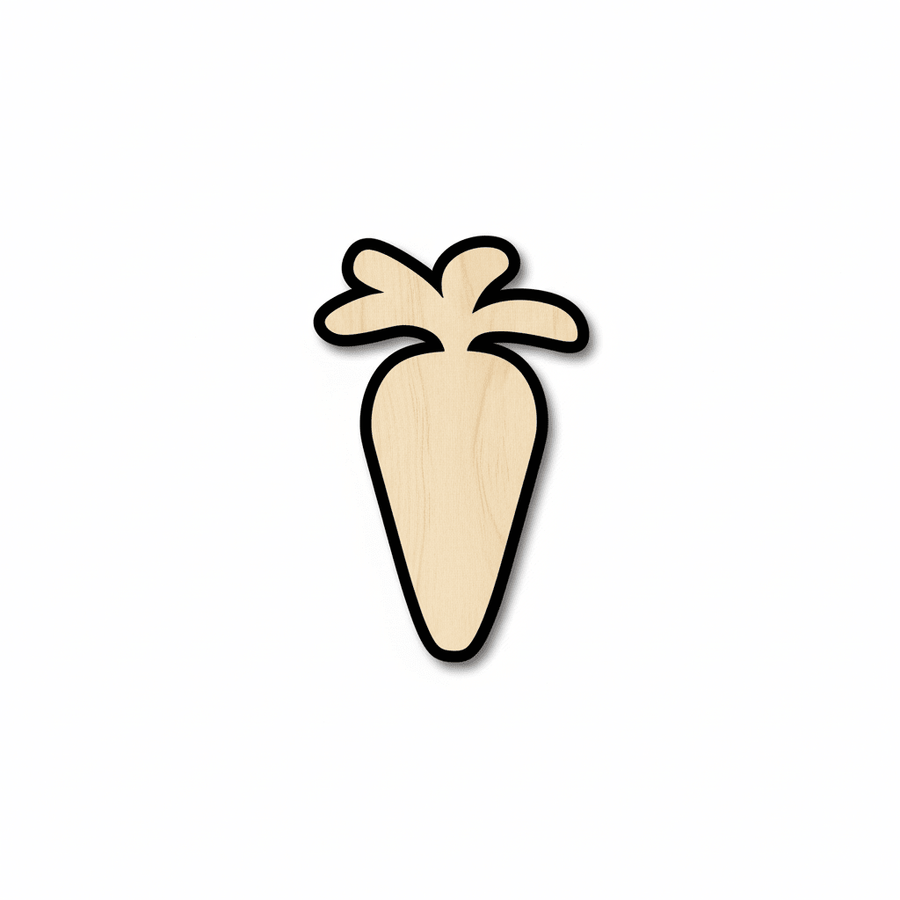 Wood Carrot | Rustic Carrot Silhouette Craft - Baltic Birch Plywood Cutout Blank Door Hanger Wooden Cutout Cut Outs - Unfinished - NameSigns.com