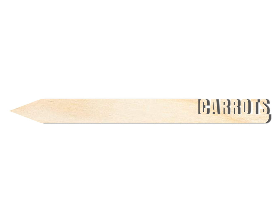 Wood Carrot Stake | Unfinished Baltic Birch Wooden Garden Decor | DIY Craft Supplies USA - NameSigns.com