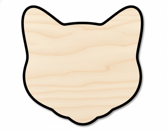 Wood Cat Cutout – Baltic Birch Plywood DIY Wood Craft Shape Blank Door Hanger Wooden Cutout Cut Outs - Unfinished - NameSigns.com