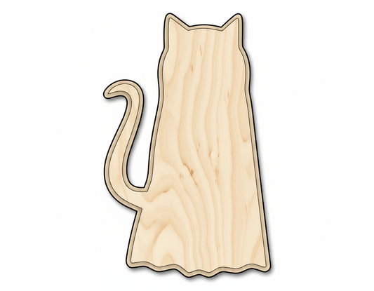Wood Cat Cutout – Large Paintable Wood Craft Shape for Halloween DIY Blank Door Hanger Wooden Cutout Cut Outs - Unfinished - NameSigns.com