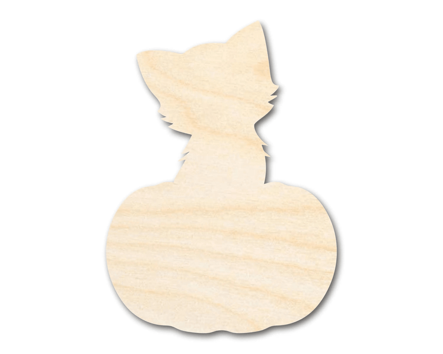 Wood Cat Laser Cut Pumpkin Shape Decor – DIY Wooden Craft Cutout Blank Door Hanger Wooden Cutout Cut Outs - Unfinished - NameSigns.com