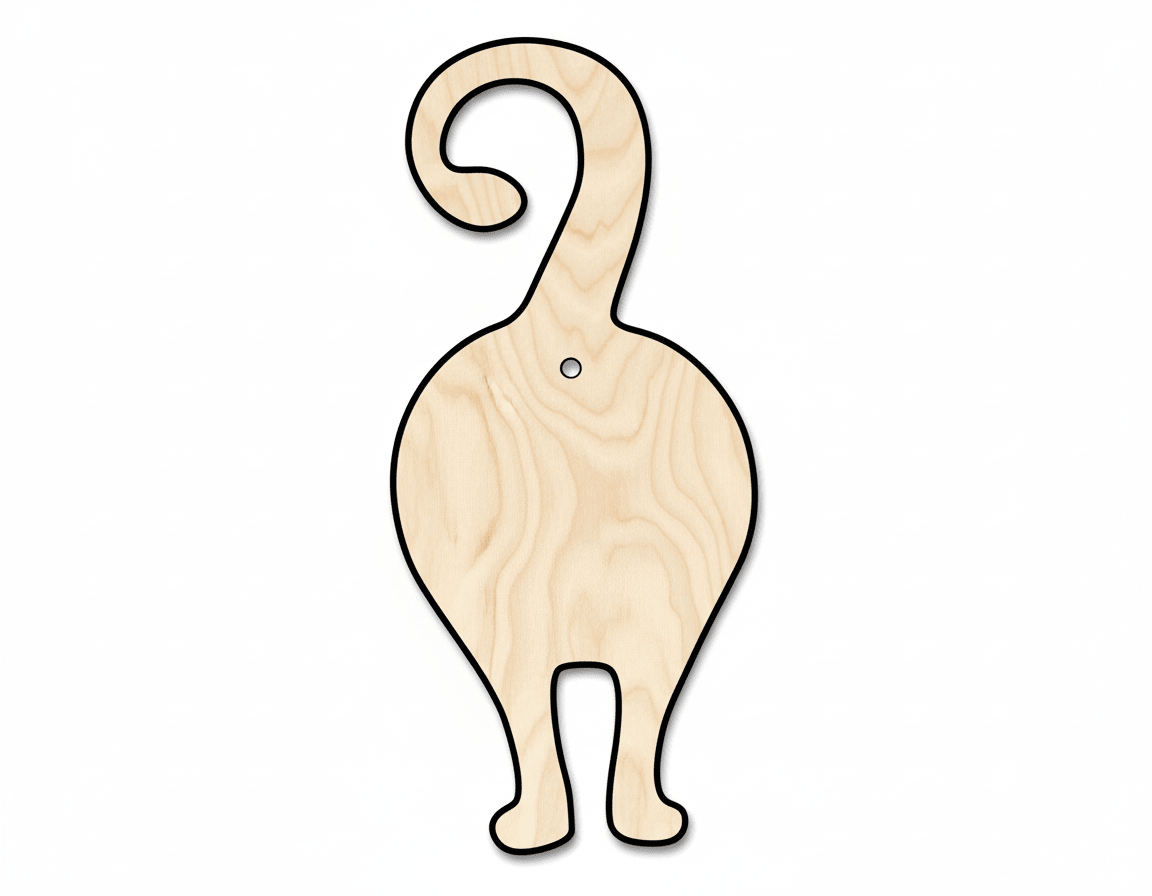 Wood Cat Shape – Birch Plywood Cutouts | Handmade Wooden Pet Crafts Blank Door Hanger Wooden Cutout Cut Outs - Unfinished - NameSigns.com