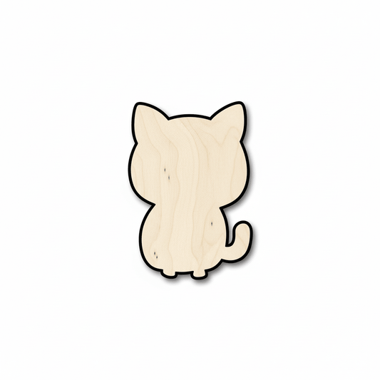 Wood Cat Shape – Cute Animal Cutout | DIY Wood Craft Shapes 46" Blank Door Hanger Wooden Cutout Cut Outs - Unfinished - NameSigns.com