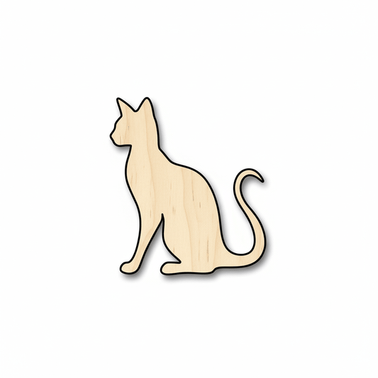 Wood Cat Shape – DIY Wood Animal Craft | Cat Lover Gift Blank Door Hanger Wooden Cutout Cut Outs - Unfinished - NameSigns.com