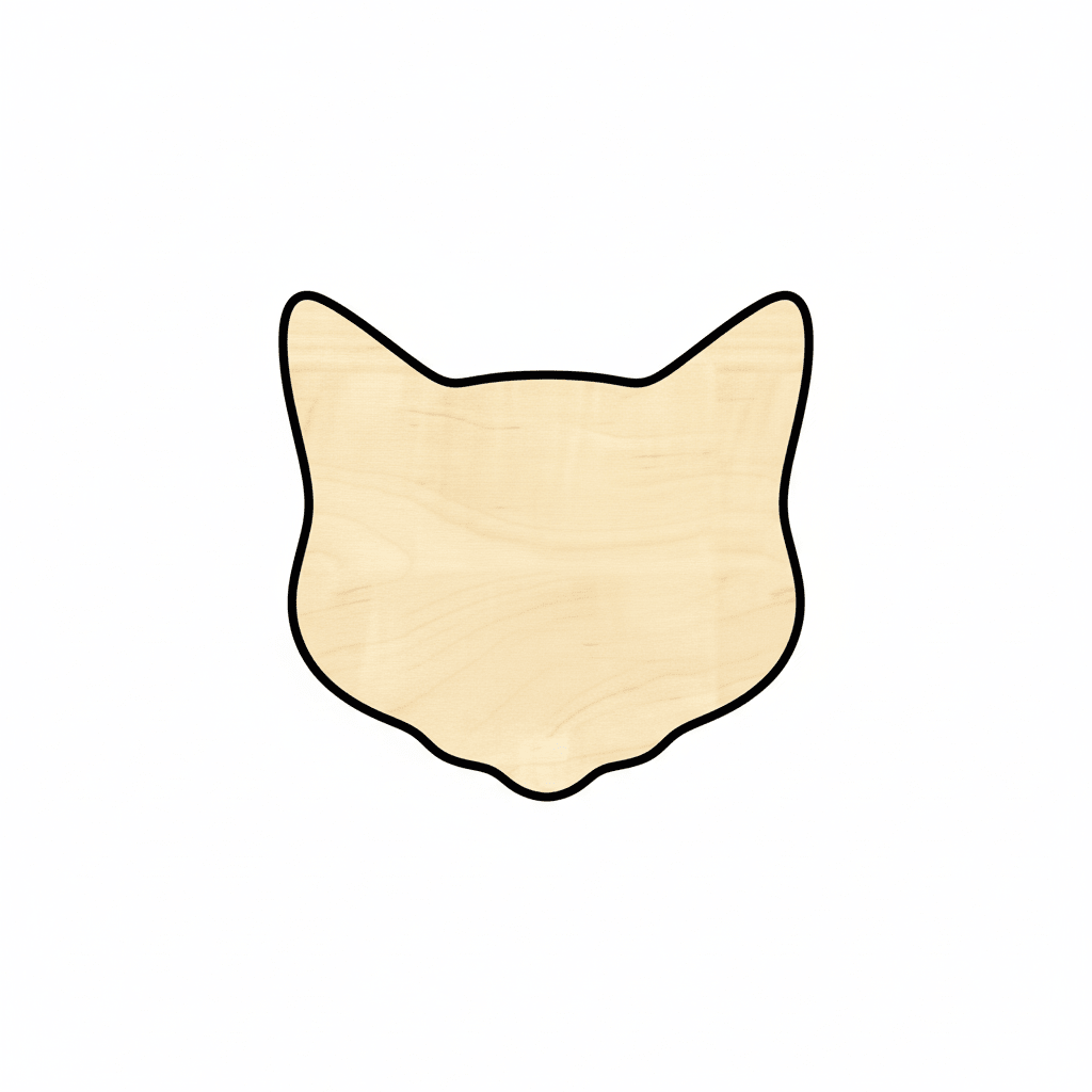 Wood Cat Shape – DIY Wooden Crafts with Natural Wood Finish 46" Blank Door Hanger Wooden Cutout Cut Outs - Unfinished - NameSigns.com