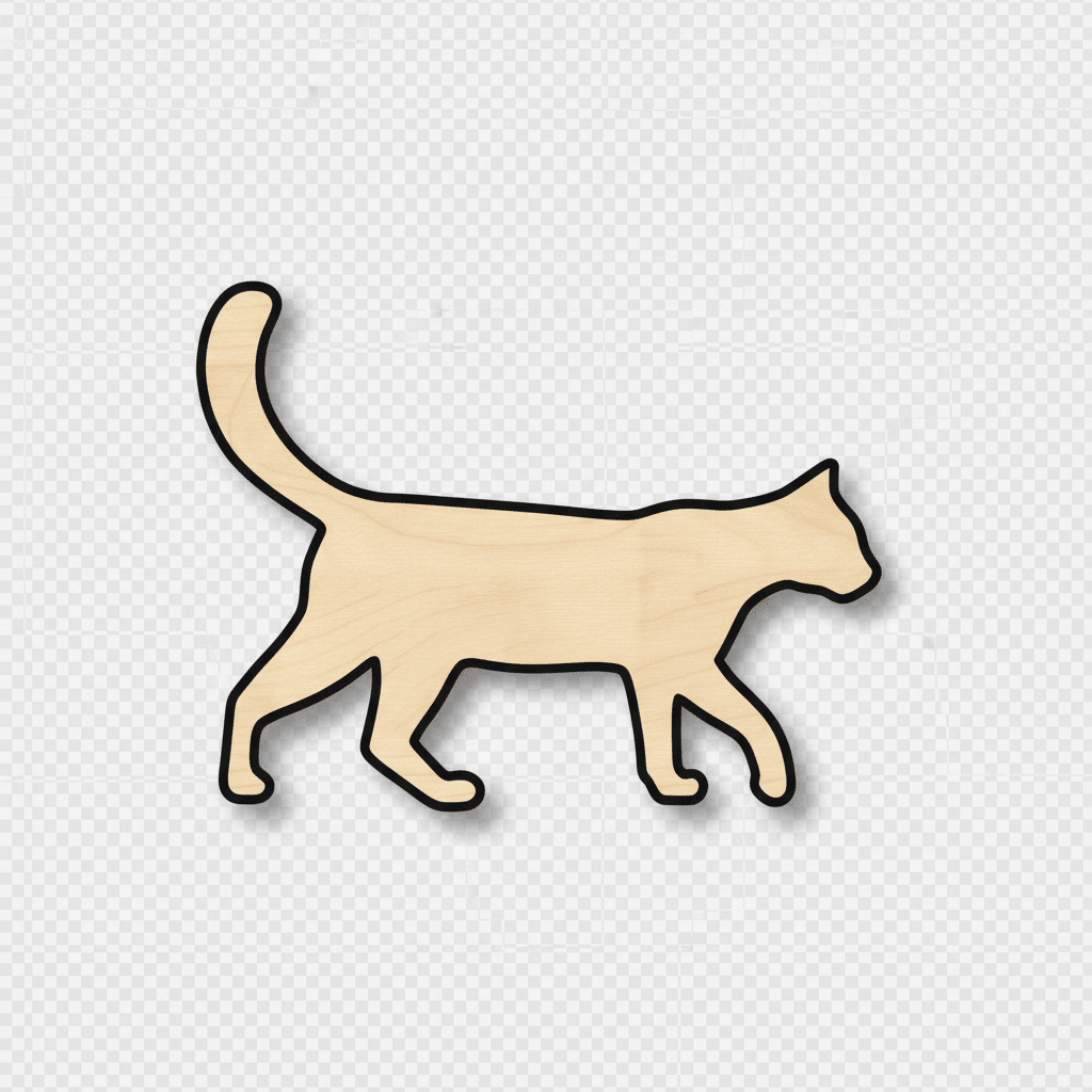 Wood Cat Shape – Paintable Animal Wood Cutouts for DIY Crafts Blank Door Hanger Wooden Cutout Cut Outs - Unfinished - NameSigns.com