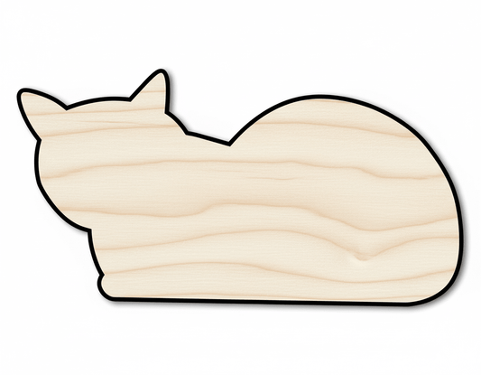 Wood Cat Shape – Paintable DIY Wood Craft Cutouts Up to 46" Blank Door Hanger Wooden Cutout Cut Outs - Unfinished - NameSigns.com