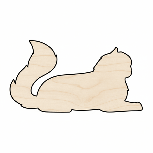 Wood Cat Silhouette – Natural Wood Shapes for DIY Crafts Up to 46" Blank Door Hanger Wooden Cutout Cut Outs - Unfinished - NameSigns.com