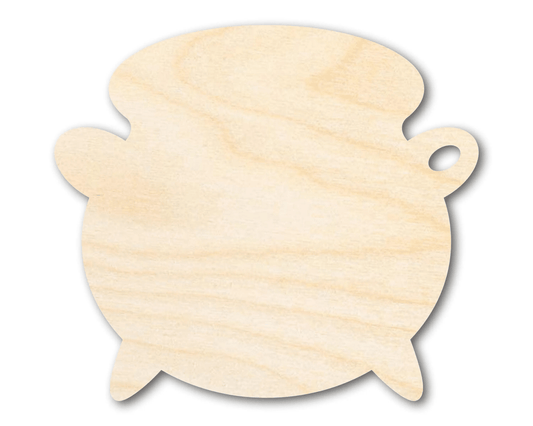 Wood Cauldron – Laser Cut Wood Craft Supplies | Witches Cauldron Shape Project Blank Door Hanger Wooden Cutout Cut Outs - Unfinished - NameSigns.com