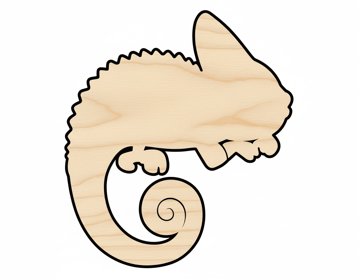 Wood Chameleon – Baltic Birch Plywood Craft Project Supplies Blank Door Hanger Wooden Cutout Cut Outs - Unfinished - NameSigns.com
