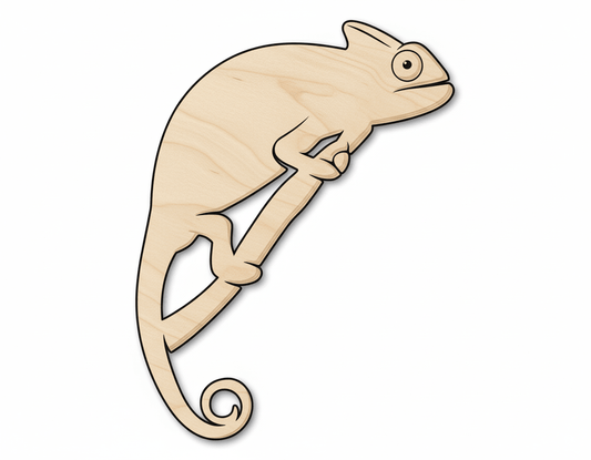 Wood Chameleon – Paintable Birch Wood Craft Cutout 46" DIY Shape Blank Door Hanger Wooden Cutout Cut Outs - Unfinished - NameSigns.com