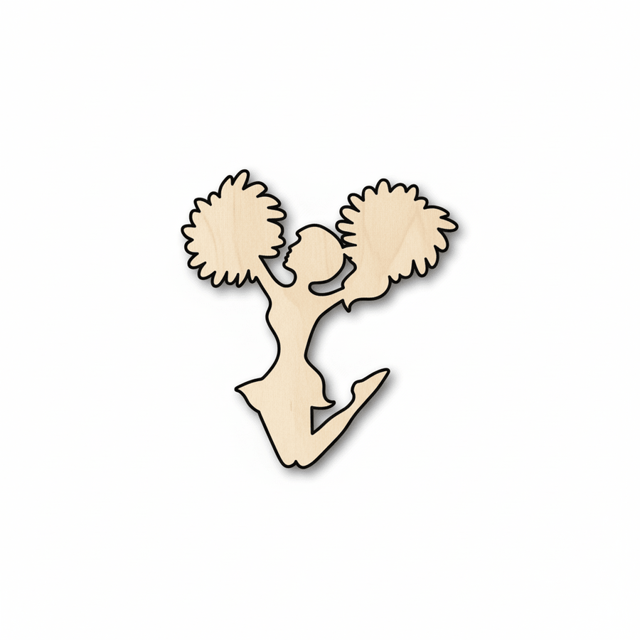 Wood Cheer Shape - Craft - Blank Door Hanger Wooden Cutout Cut Outs - Unfinished - NameSigns.com