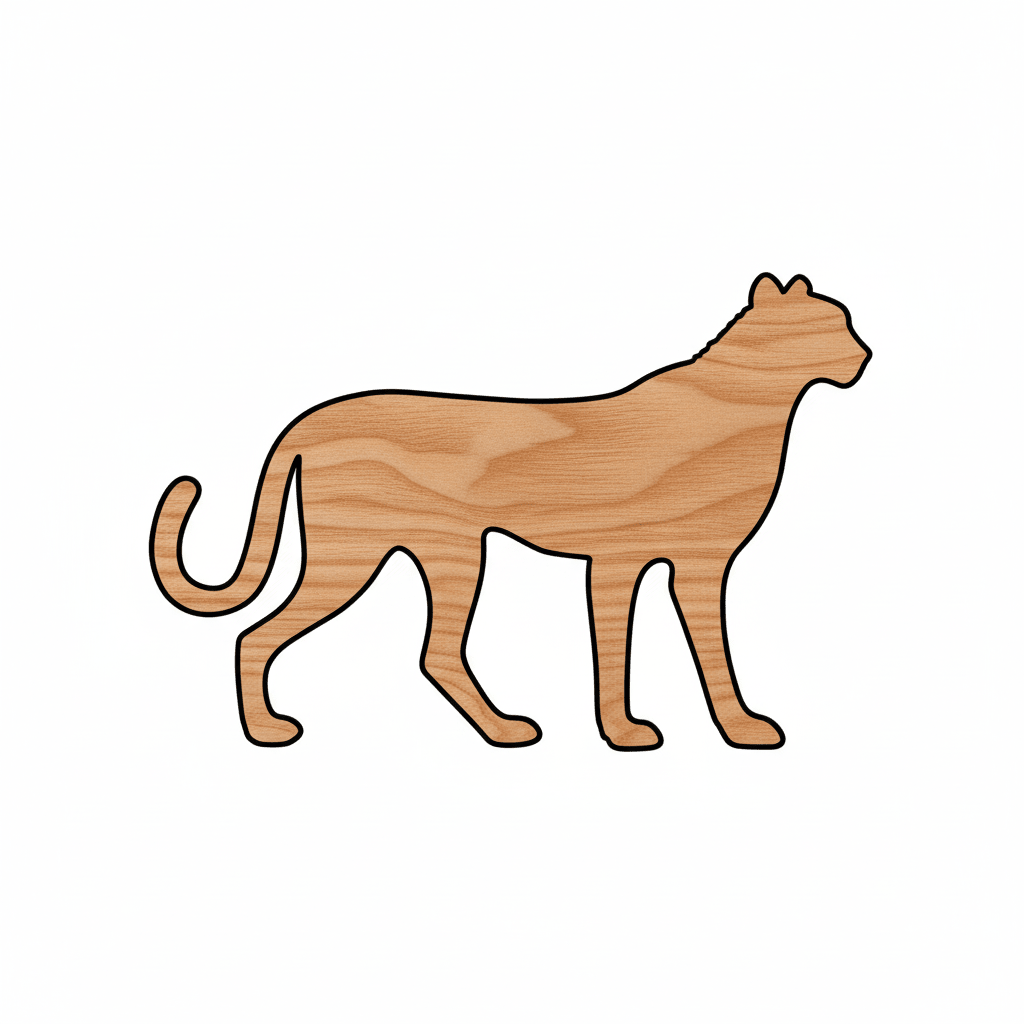 Wood Cheetah - DIY Wooden Animal Silhouette | Handmade Wildlife Decor Blank Door Hanger Wooden Cutout Cut Outs - Unfinished - NameSigns.com