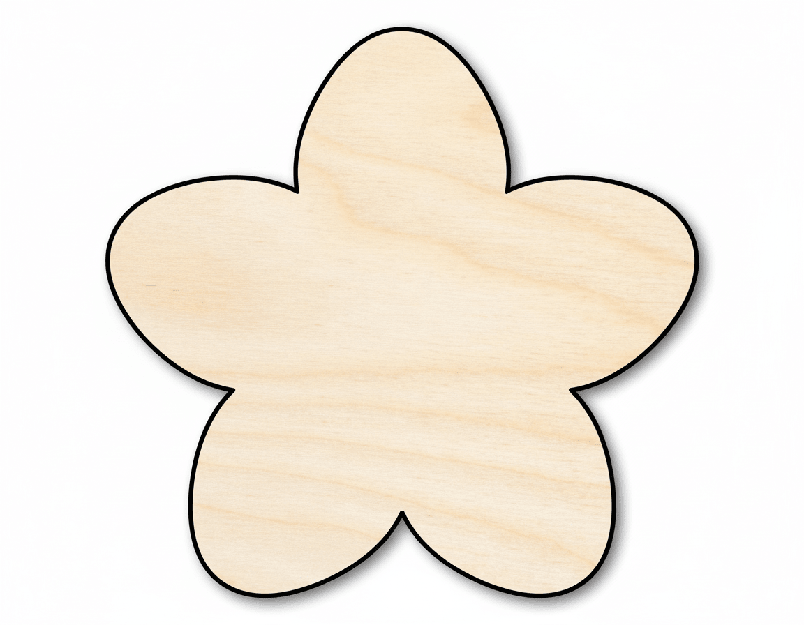 Wood Cherry Blossom Shape DIY Japan Flower Craft Cutout Up to 36" Blank Door Hanger Wooden Cutout Cut Outs - Unfinished - NameSigns.com