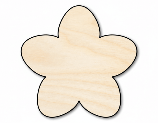 Wood Cherry Blossom Shape DIY Japan Flower Craft Cutout Up to 36" Blank Door Hanger Wooden Cutout Cut Outs - Unfinished - NameSigns.com