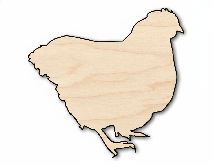 Wood Chicken - Laser Cut Craft Shapes | Baltic Birch Plywood Decor Blank Door Hanger Wooden Cutout Cut Outs - Unfinished - NameSigns.com