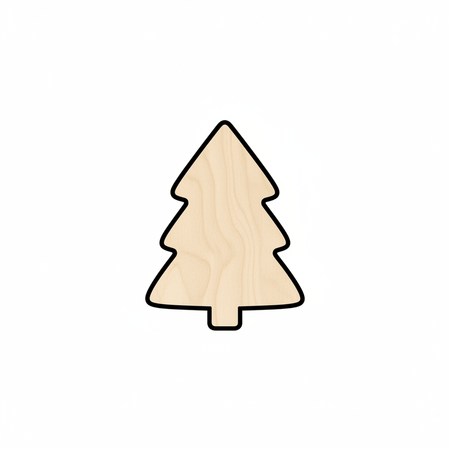 Wood Christmas Tree – Baltic Birch Plywood Cutout for Rustic DIY Ornaments Blank Door Hanger Wooden Cutout Cut Outs - Unfinished - NameSigns.com
