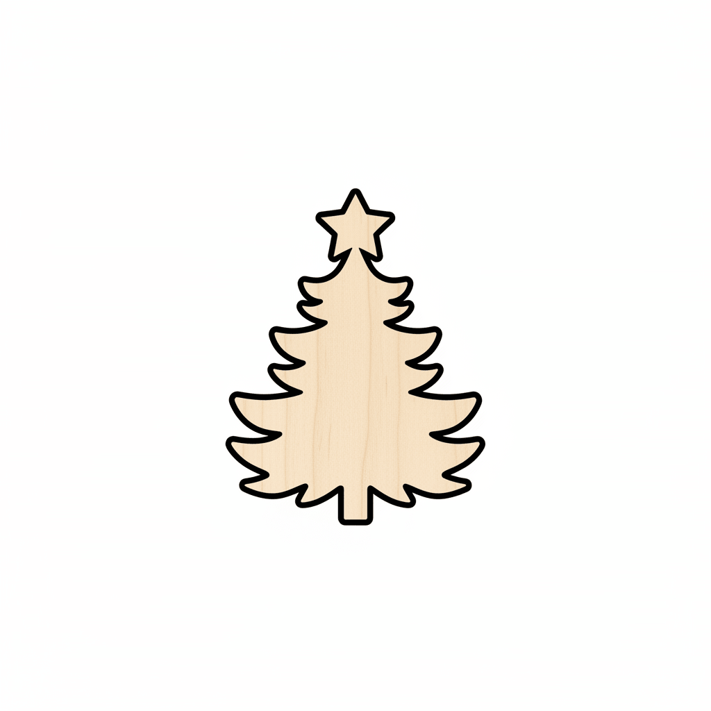 Wood Christmas Tree – Baltic Birch Plywood Laser Cut Wood Shape Blank Door Hanger Wooden Cutout Cut Outs - Unfinished - NameSigns.com