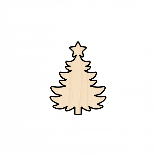 Wood Christmas Tree – Baltic Birch Plywood Laser Cut Wood Shape Blank Door Hanger Wooden Cutout Cut Outs - Unfinished - NameSigns.com