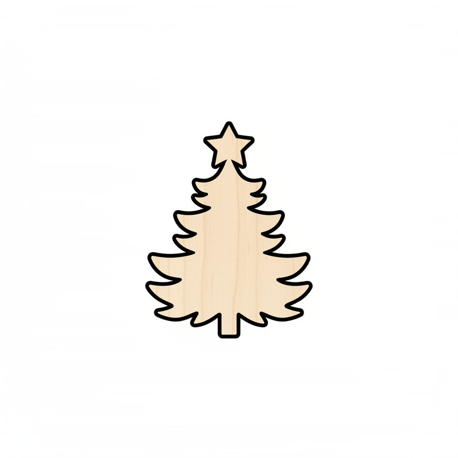 Wood Christmas Tree – Baltic Birch Plywood Laser Cut Wood Shape Blank Door Hanger Wooden Cutout Cut Outs - Unfinished - NameSigns.com