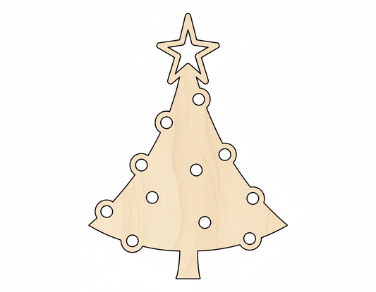 Wood Christmas Tree – Laser Cut Wood Craft Shapes | Baltic Birch Plywood Blank Door Hanger Wooden Cutout Cut Outs - Unfinished - NameSigns.com