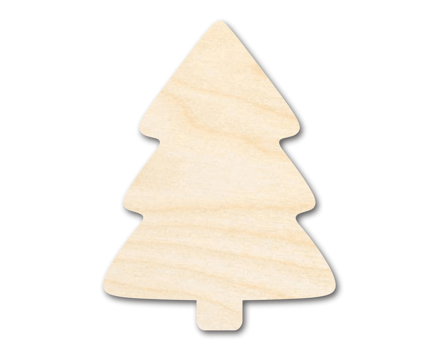 Wood Christmas Tree – Laser Cut Wooden Holiday Decor Craft Supplies Blank Door Hanger Wooden Cutout Cut Outs - Unfinished - NameSigns.com