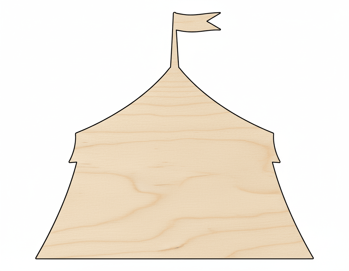 Wood Circus Tent - Birch Wood Cutout | DIY Wooden Decoration Shape Blank Door Hanger Wooden Cutout Cut Outs - Unfinished - NameSigns.com