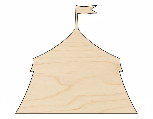 Wood Circus Tent - Birch Wood Cutout | DIY Wooden Decoration Shape Blank Door Hanger Wooden Cutout Cut Outs - Unfinished - NameSigns.com