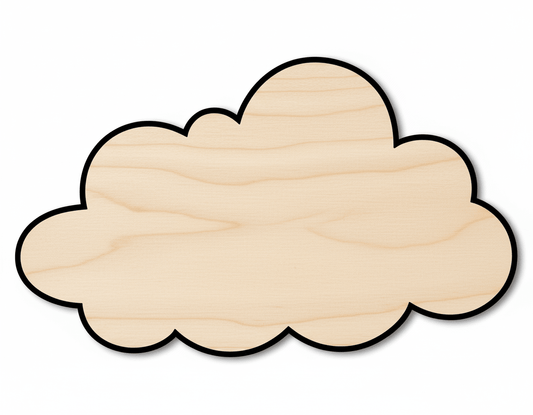 Wood Cloud - Custom Birch Plywood Shapes for Craft Projects Blank Door Hanger Wooden Cutout Cut Outs - Unfinished - NameSigns.com
