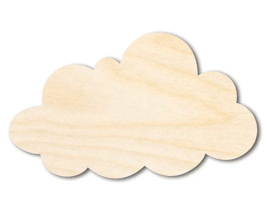 Wood Cloud - Large Paintable Wood Cutout for DIY Crafts & Natural Decor Blank Door Hanger Wooden Cutout Cut Outs - Unfinished - NameSigns.com