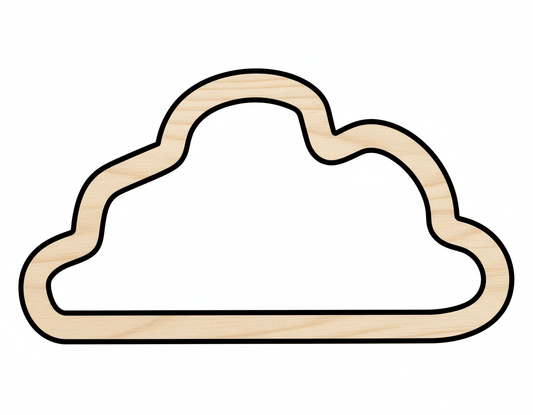 Wood Cloud Outline Shape DIY Craft Cutout Blank Door Hanger Wooden Cutout Cut Outs - Unfinished - NameSigns.com
