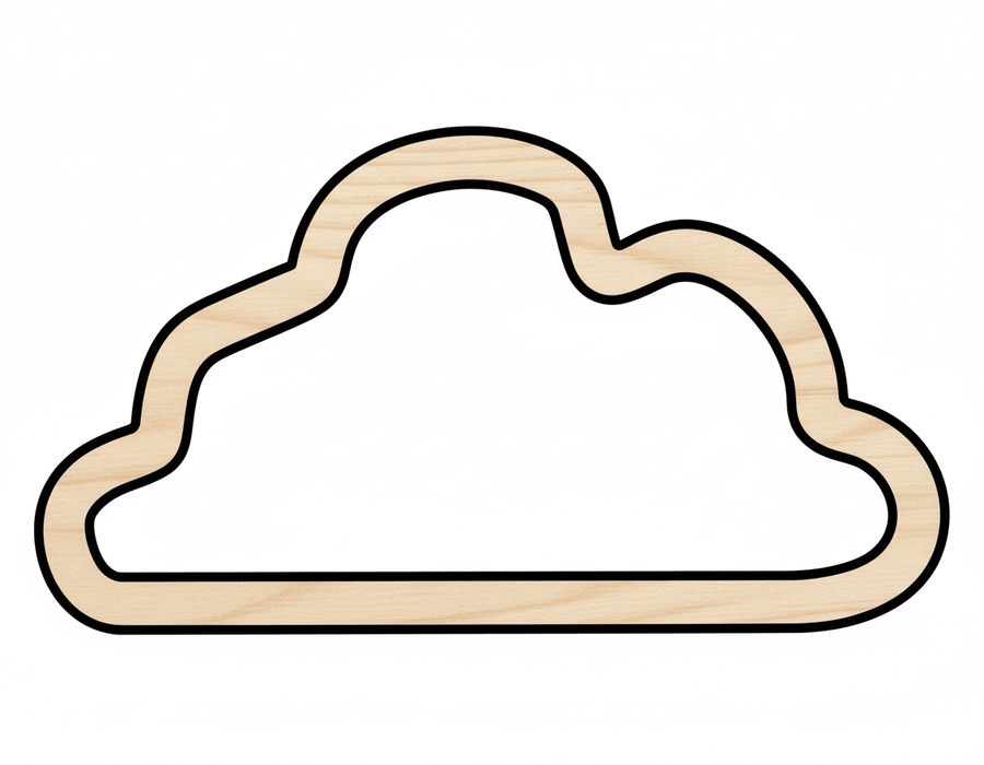 Wood Cloud Outline Shape DIY Craft Cutout Blank Door Hanger Wooden Cutout Cut Outs - Unfinished - NameSigns.com
