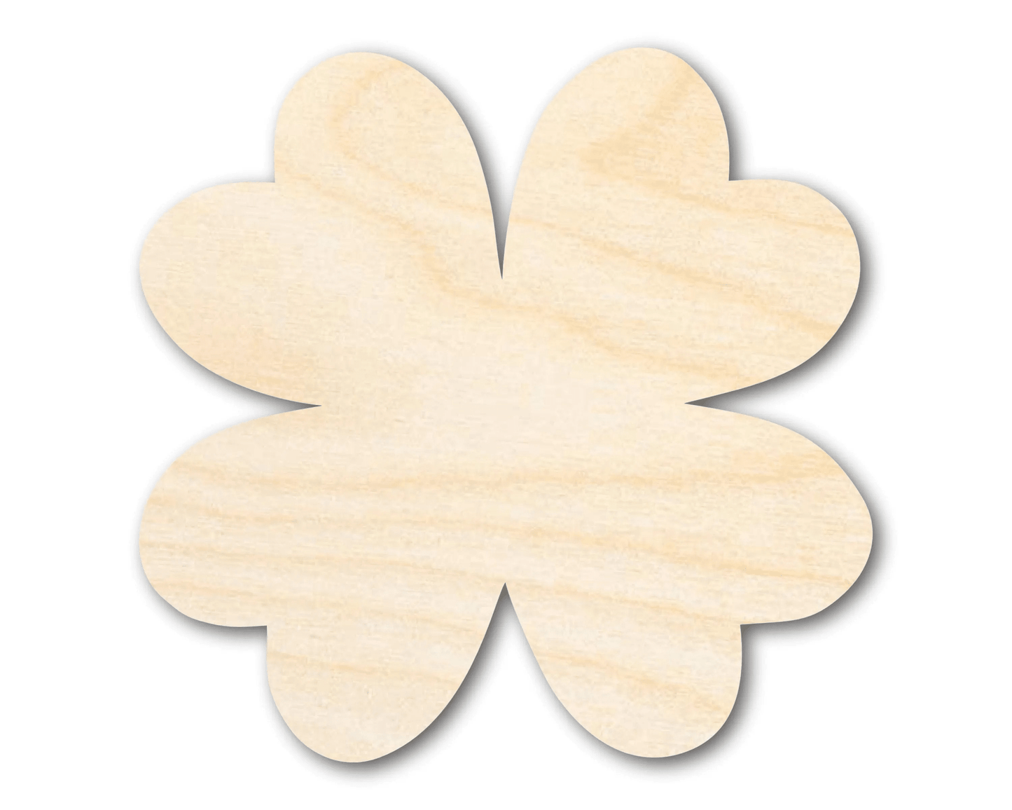 Wood Clover | Four Leaf Clover Silhouette Cutout - DIY Wooden Decor Blank Door Hanger Wooden Cutout Cut Outs - Unfinished - NameSigns.com