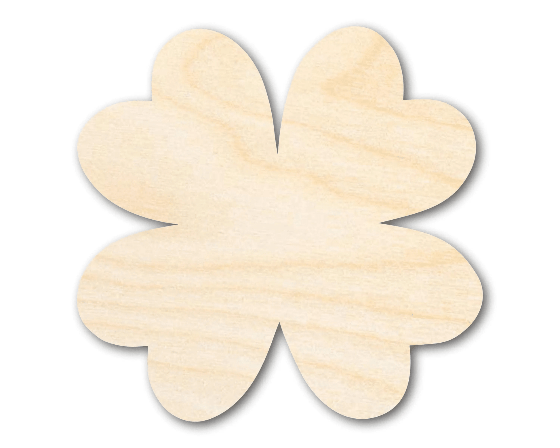 Wood Clover | Four Leaf Clover Silhouette Cutout - DIY Wooden Decor Blank Door Hanger Wooden Cutout Cut Outs - Unfinished - NameSigns.com