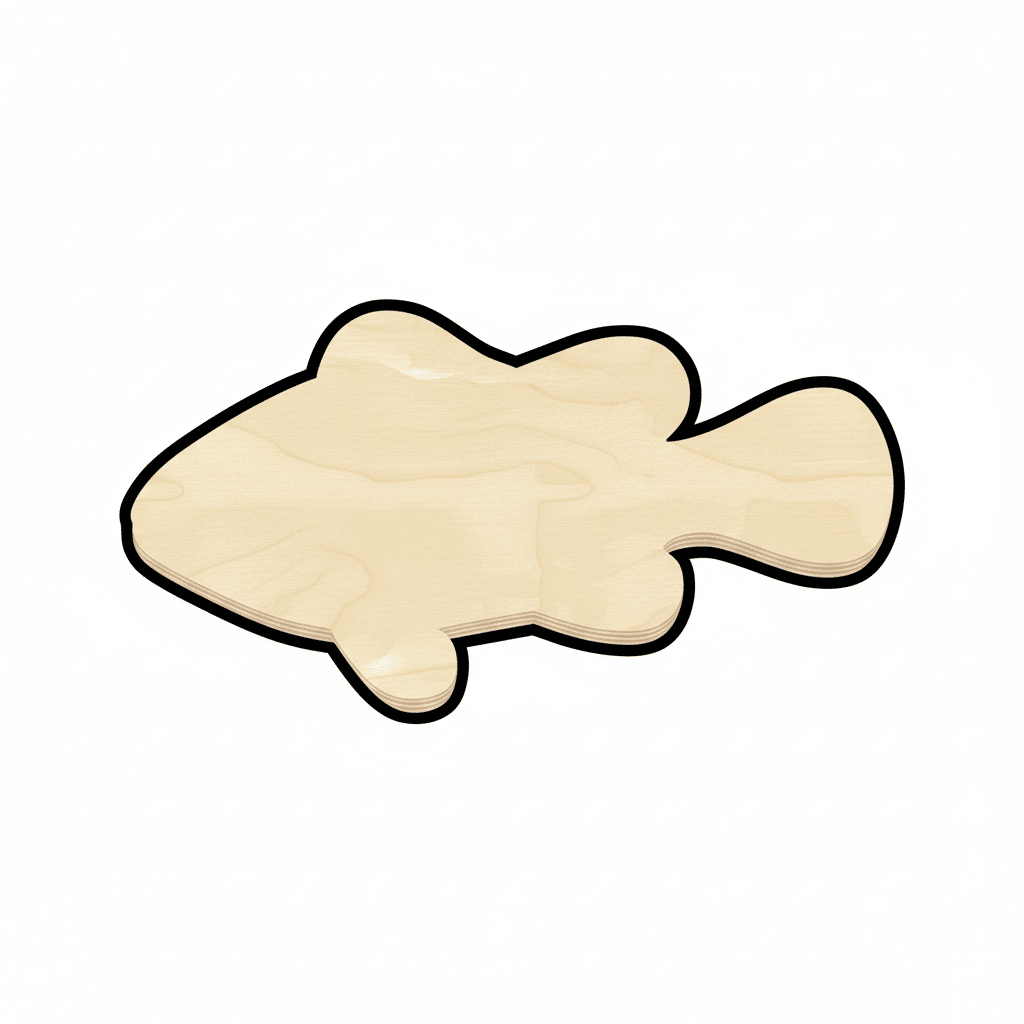 Wood Clownfish - Baltic Birch Plywood DIY Ocean Craft Shape 46" Blank Door Hanger Wooden Cutout Cut Outs - Unfinished - NameSigns.com