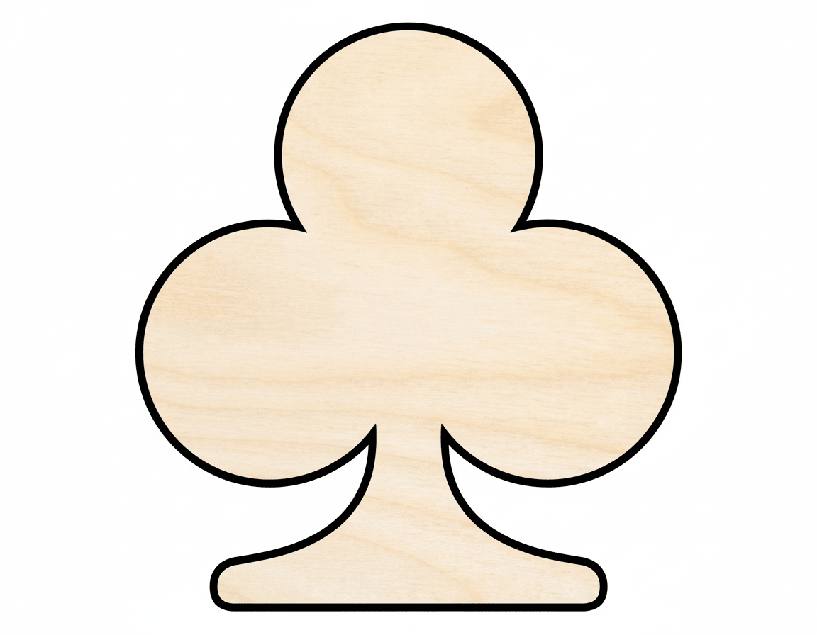 Wood Club Shape DIY Playing Cards Craft Cutout Up to 36" Blank Door Hanger Wooden Cutout Cut Outs - Unfinished - NameSigns.com