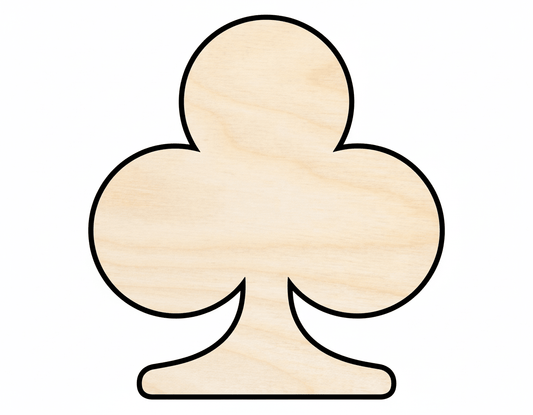 Wood Club Shape DIY Playing Cards Craft Cutout Up to 36" Blank Door Hanger Wooden Cutout Cut Outs - Unfinished - NameSigns.com