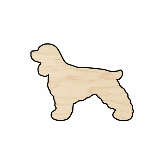 Wood Cocker Spaniel - Baltic Birch Plywood Dog Shape Cutout for DIY Decor Blank Door Hanger Wooden Cutout Cut Outs - Unfinished - NameSigns.com