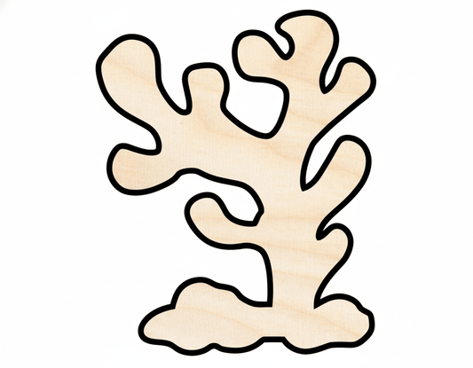Wood Coral – Custom Wood Cutout | Paintable DIY Shapes for Crafts Blank Door Hanger Wooden Cutout Cut Outs - Unfinished - NameSigns.com
