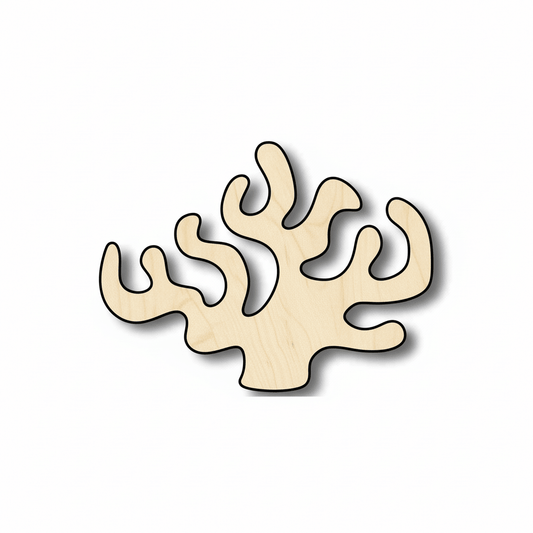 Wood Coral Shape – Smooth Sanded Wood Craft Shapes for Ocean Nursery Decor Blank Door Hanger Wooden Cutout Cut Outs - Unfinished - NameSigns.com
